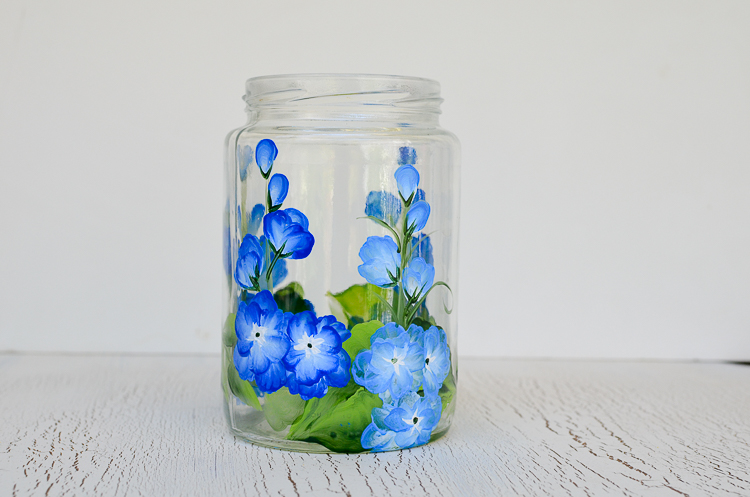 Paint Delphiniums on Glass