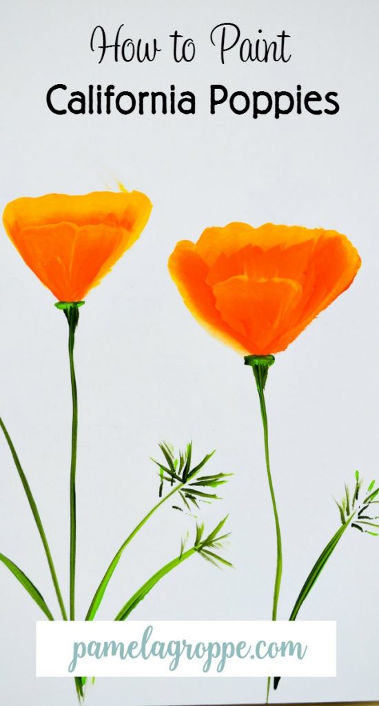 How to Paint California Poppies in Acrylics Pamela Groppe Art