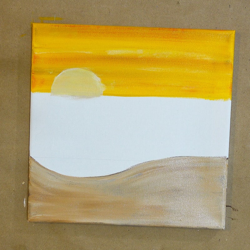 paint the beach with coffee latte, wicker white and linen