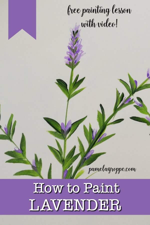 How to paint Lavender one stroke at a time in acrylics, easy and fun. #painting #acrylics #art #crafts