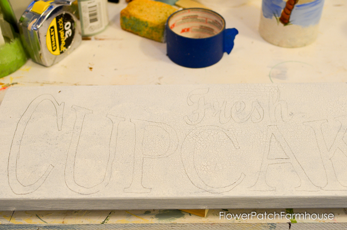 Paint a Cupcake Sign, vintage inspired sign painted in acrylics, a great beginners tutorial