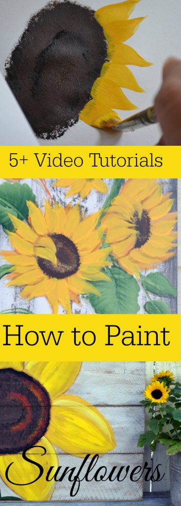 Easy and fun sunflower painting tutorials by different artists!