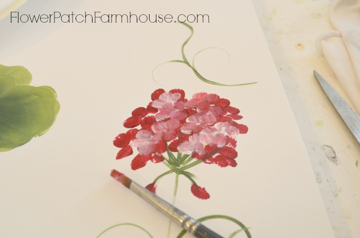 Paint a basket of red geraniums one stroke at a time. Easy beginners painting lesson. 