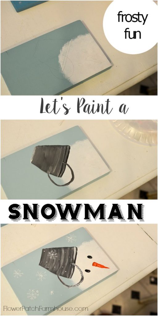 Let's paint a Snowman, easy beginner tutorial on how to paint a snowman in acrylics