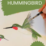 hummingbird painting with text overlay, Paint a Hummingbird, easy, pamela groppe dot com