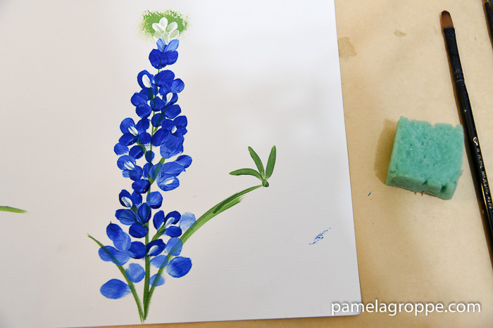 Paint Texas Bluebonnets, an easy painting tutorial for these fabulous flowers of Spring. Easy enough for beginners.