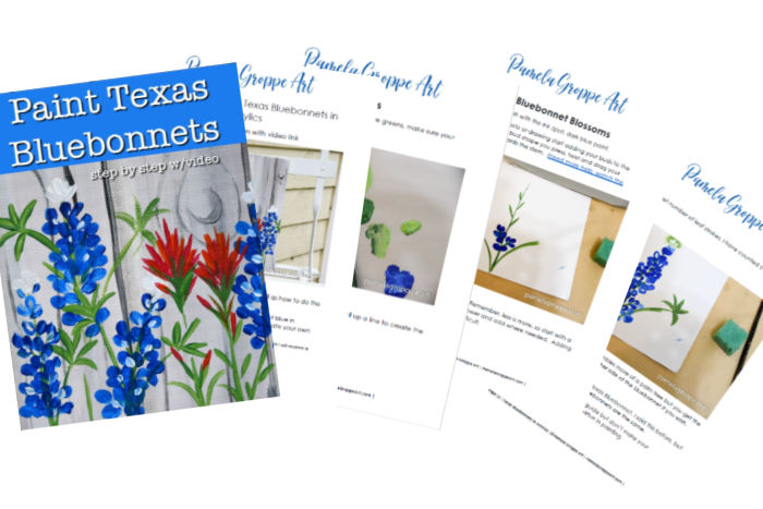 Painting Texas bluebonnets workbook