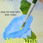Morning glory being painted with text, How to Paint Morning Glories