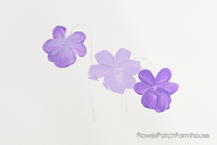 painting violet petals, How to Paint Violets