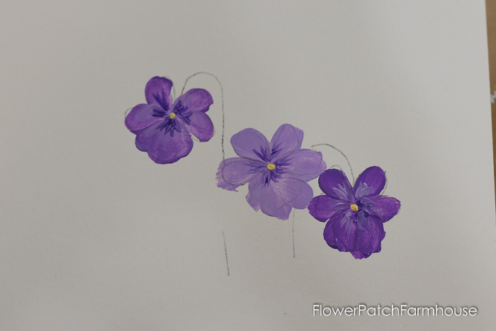 painting violet petals, How to Paint Violets