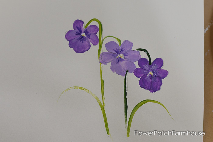 hand painted violets, , How to Paint Violets