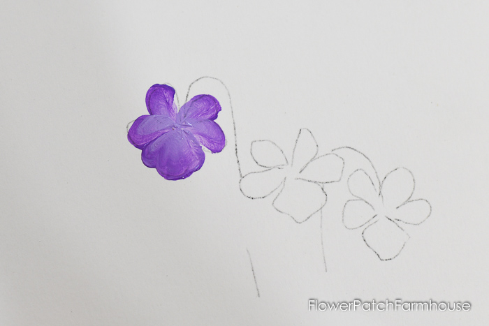 painting violet petals, How to Paint Violets