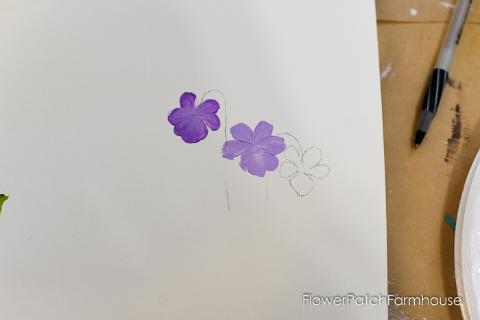 painting violet petals, How to Paint Violets