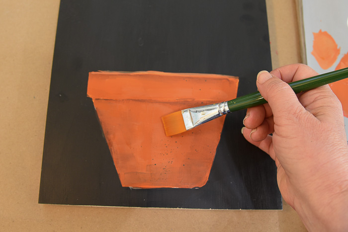 Paint a Terra Cotta Pot in acrylics. Painting clay pots is a great way to start a floral painting. I show you how step by step, with video and pattern
