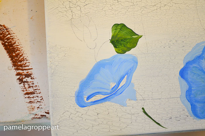 Fill in center of Morning Glory, How to paint Morning Glories