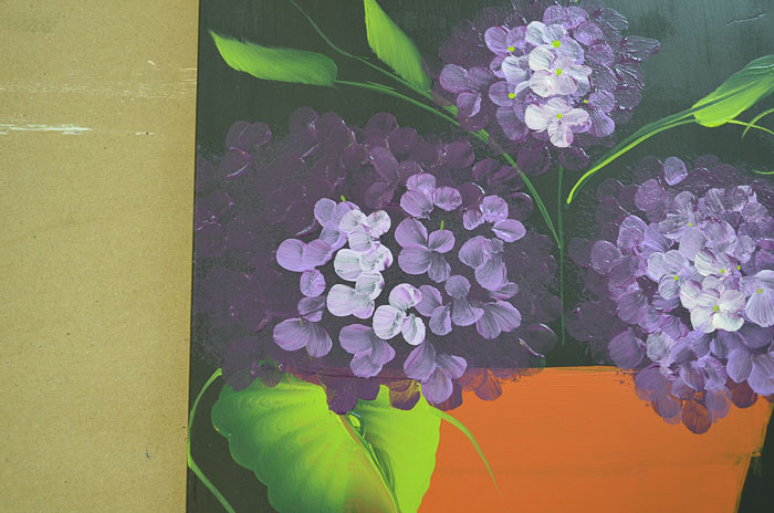 Purple hydrangeas beginning petals, lighter color, Paint Hydrangeas in a Terra Cotta Pot