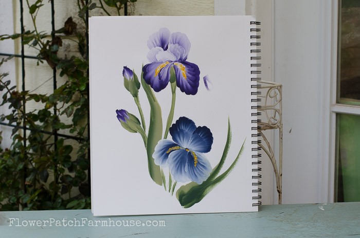 How to Paint an Iris one easy stroke at a time. Free painting tutorial with video! 