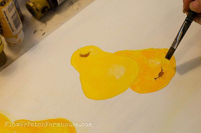 Adding shadows to pear painting