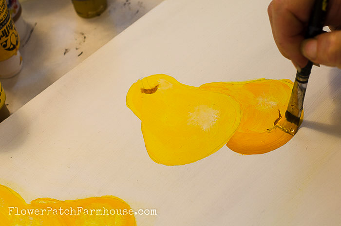 How to Paint a Pear shadows on lower edges