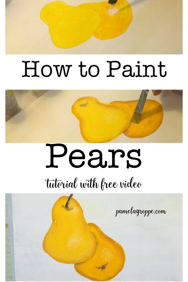 How to Paint Pears one easy stroke at a time. #easypaintinglesson #howtopaint #paintingideas