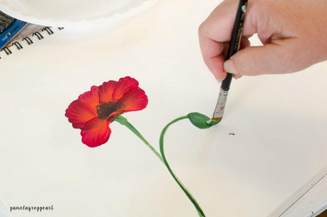 How to Paint a Poppy in Acrylics - Pamela Groppe Art - Acrylic Painting ...