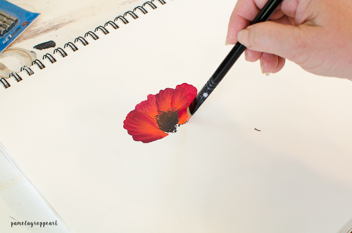 Lower petal poppy painting