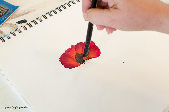 Lower petal poppy painting