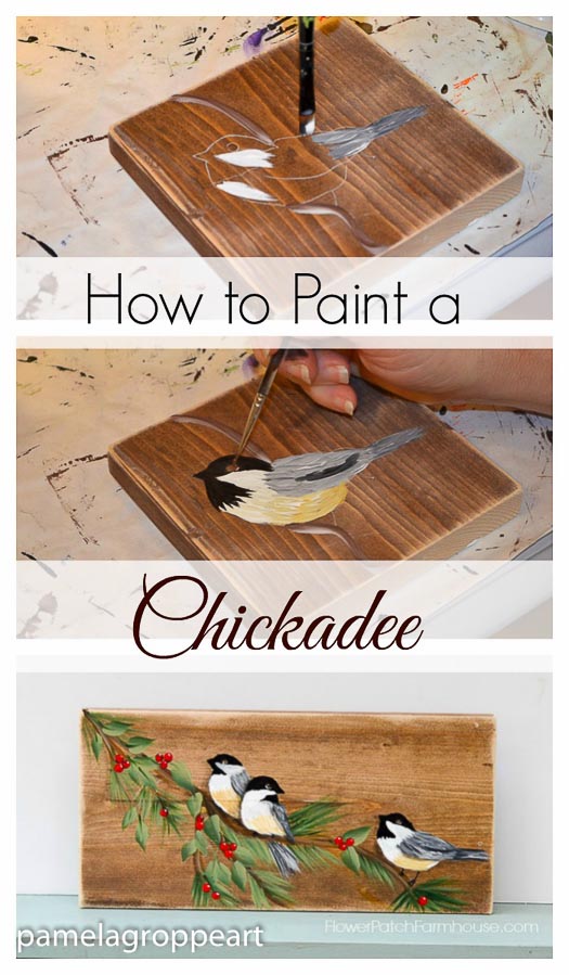 how to paint a chickadee