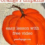 Orange pumpkin painted in acrylics