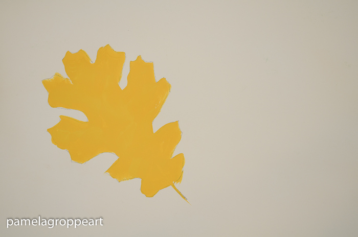 Yellow painted oak leaf, How to Paint Oak Leaves