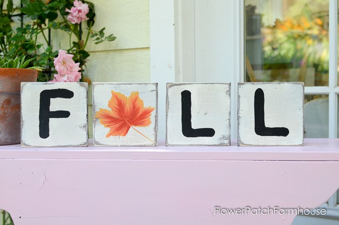 Fall Scrabble DIY art hand painted sign