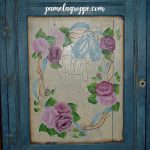 Roses and ribbons painted on cabinet door, How to Paint Ribbons