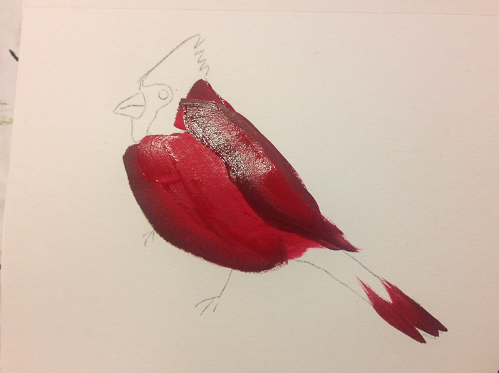 How to Paint a Cardinal in Acrylics