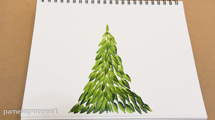 hand painted fir tree one easy stroke at a time, pamelagroppe.com