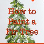 Fir tree painted with text overlay