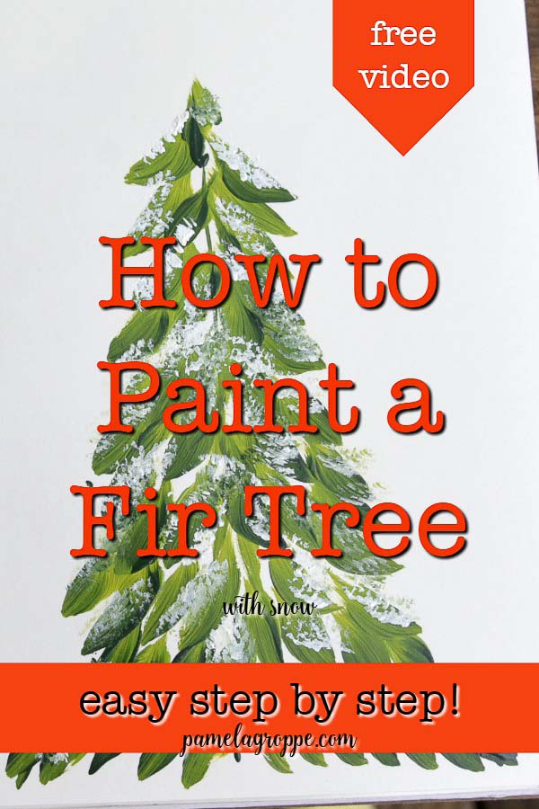 Fir tree painted with text overlay