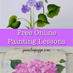 flower paintings in acrylic with text overlay, pamelagroppe.com