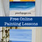 seascapes painted on wood with text overlay, pamelagroppe.com