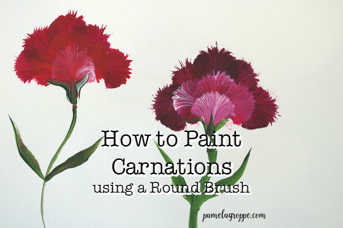 How to Paint Carnations using a Round Brush