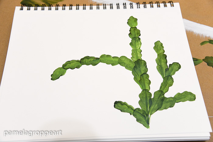 Painted leaves of Christmas Cactus, pamelagroppe.com