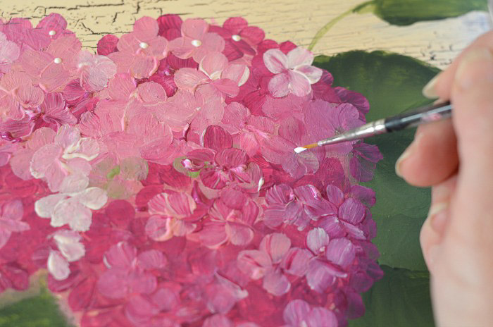 painting centers on pink hydrangeas one easy stroke at a time