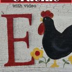 hand painted sign with crackle finish and rooster, text overlay reads, master how to crackle, with video, get different effects, Pamela Groppe Art