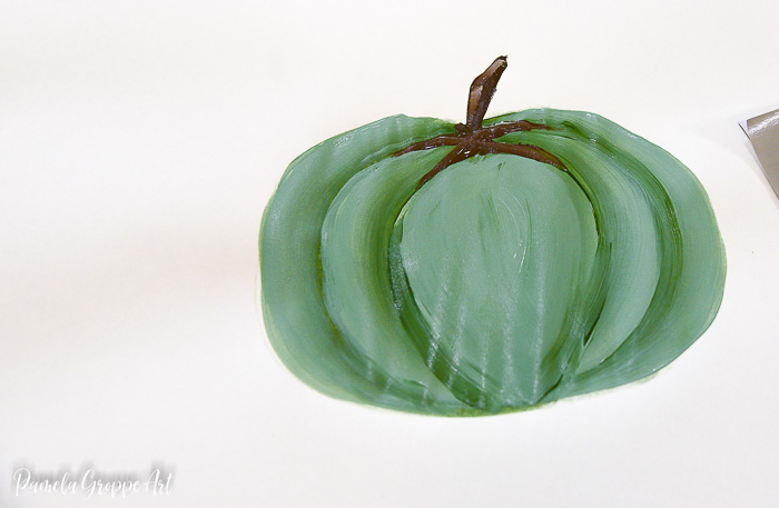 painting of green pumpkin