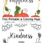 Printable Fall coloring page, colored and blank, pamela groppe dot com