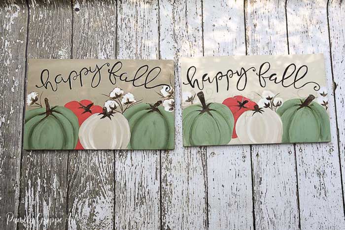 Lettering – Paint Fall wood signs with Pumpkins and Cotton Bolls