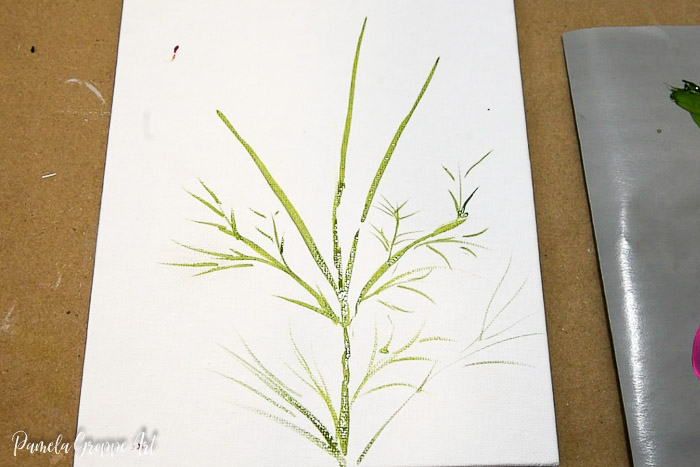 painting comos foliage, leaves