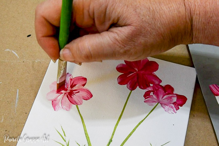 Painting details of cosmos flower