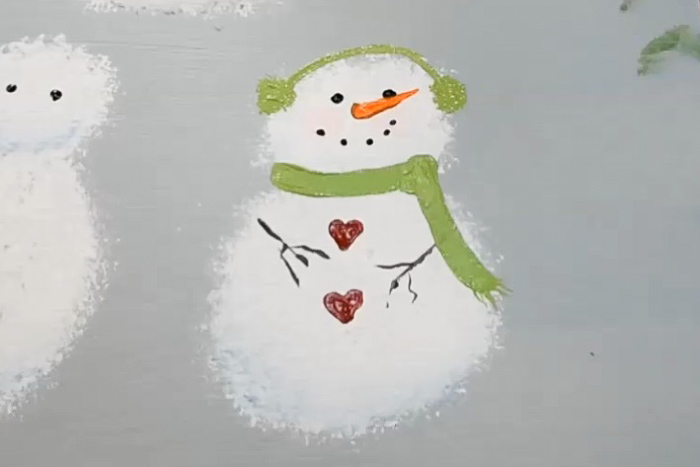 finished painting of snowman