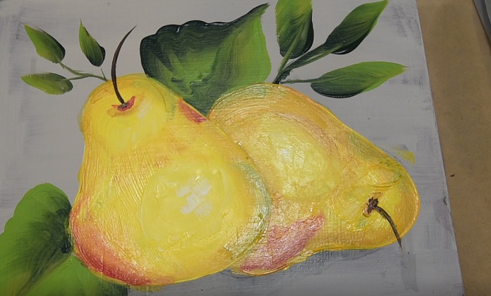 Paint a Pear, add the step to complete painting a pear