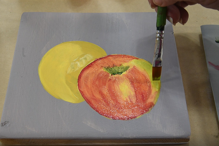 paint shading on apple, pamela groppe art